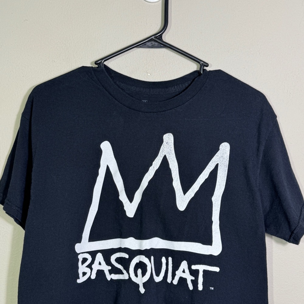 Jean-Michel‎ Basquiat Crown Graphic Crop Tee Black Art Streetwear Shirt Size Med - Picture 3 of 12